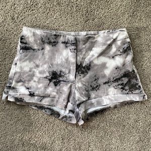 Black and white Tie dye shorts high waisted